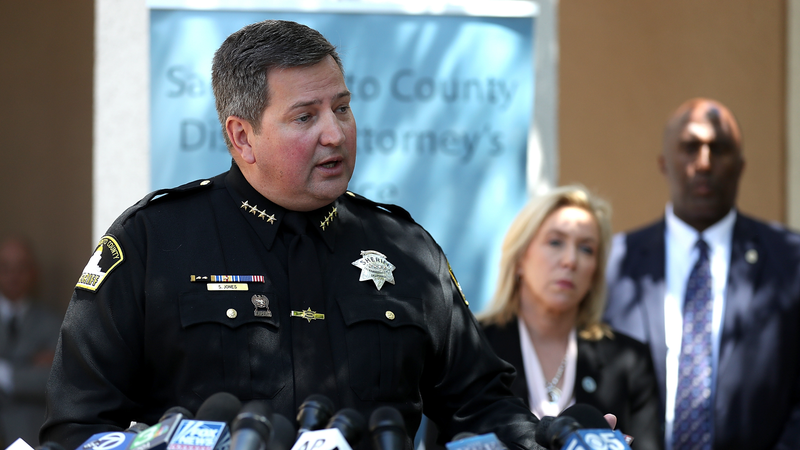 Sacramento sheriff Scott Jones speaks about the arrest of accused rapist and killer Joseph James DeAngelo during a news conference on April 25, 2018.